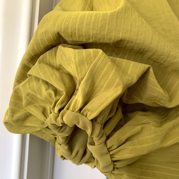 ZARA Gorgeous chartreuse balloon sleeve mini dress USXL - Picture 5 of 7